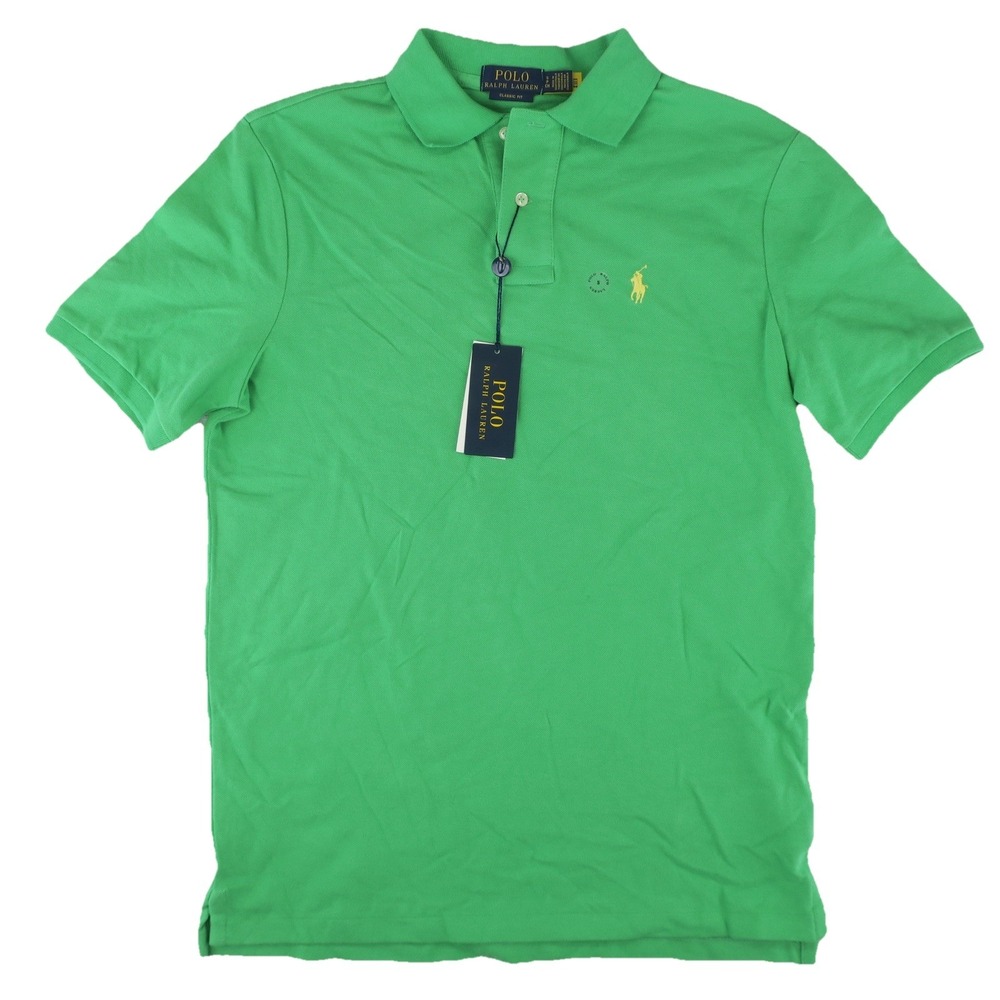 Polo Ralph Lauren Green Polo Shirt Mens Small Classic Fit Yellow Pony‎